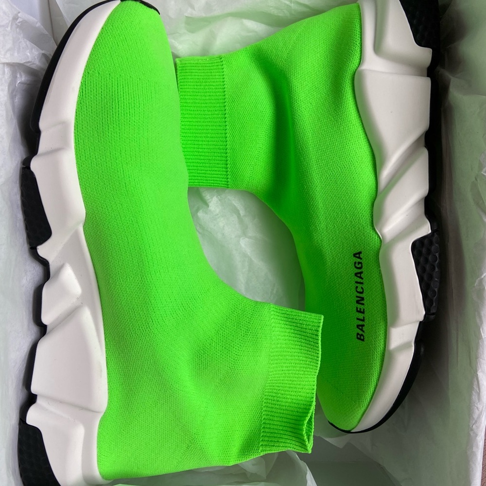 NEW Balenciaga speed trainers neon green 40 rare color w/box collectable limited
